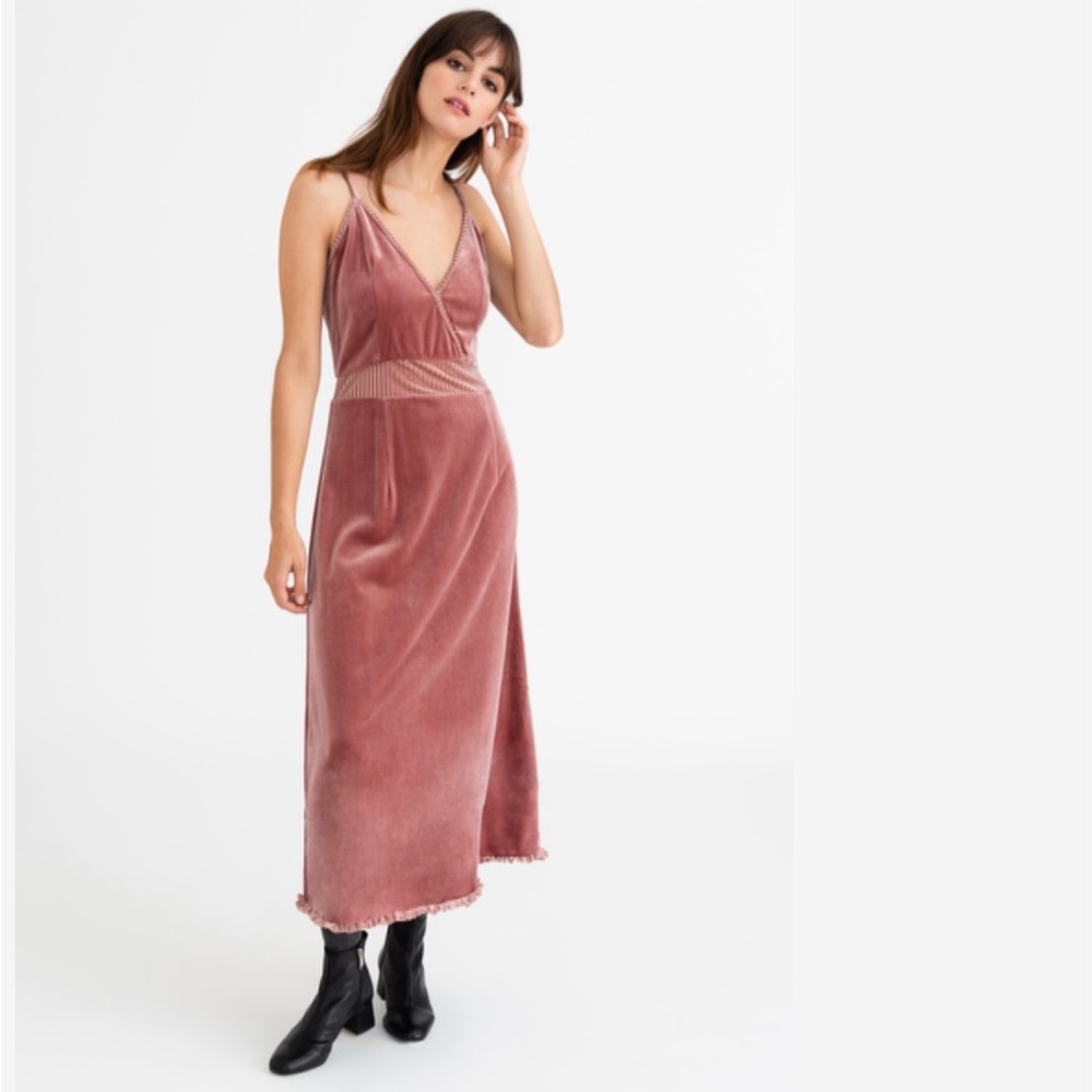 Petite Studio Pink Velvet Celeste Slip Dress